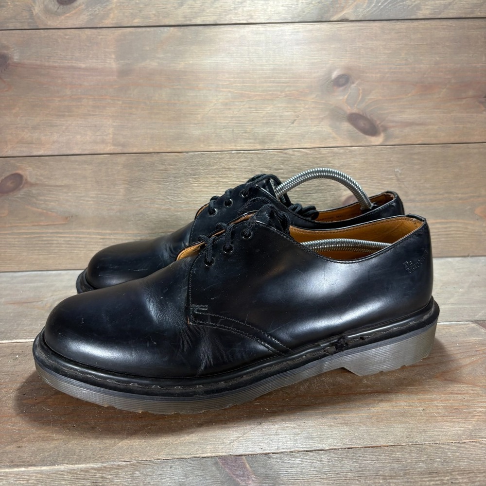 Dr Martens 1461 Mens size 11 shoes Black Leather Made in England Lace Up oxfords